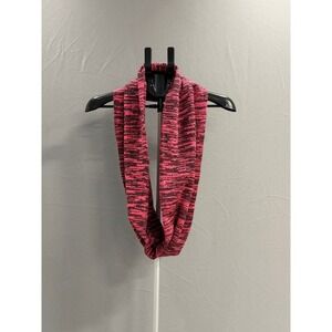 Victoria Secret Pink Infinity Loop Scarf Knit‎ Multi Color Hot Pink Black Accent